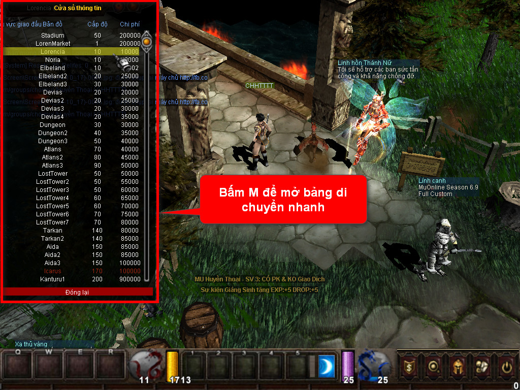 Chức năng chính của Game MU Thái Dương